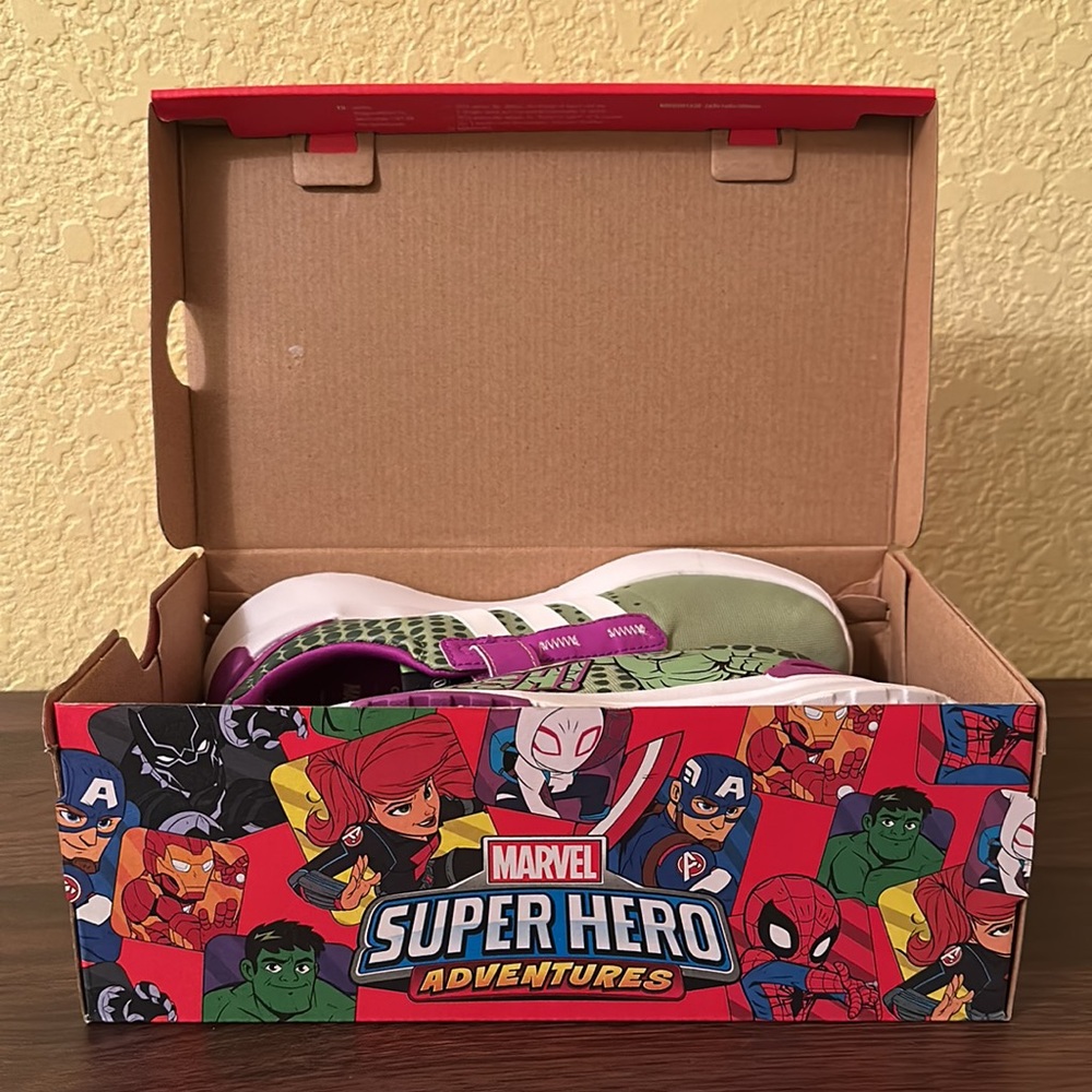 ADIDAS X MARVEL SUPER HERO ADVENTURES HULK RACER TR21 SHOES - Size 2.5 - NIB - Picture 5 of 6